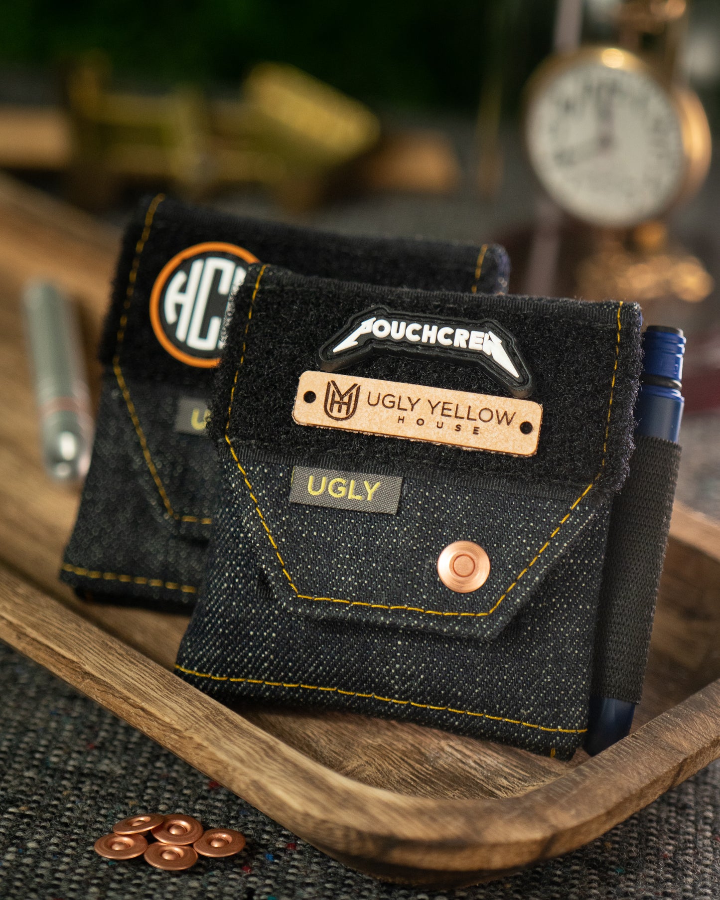 UYH - Indigo Blue Denim "33" Pouch w/Pen Holder
