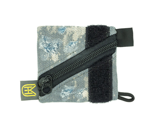 UYH - Distressed Gray Denim Coin Pouch w/Velcro