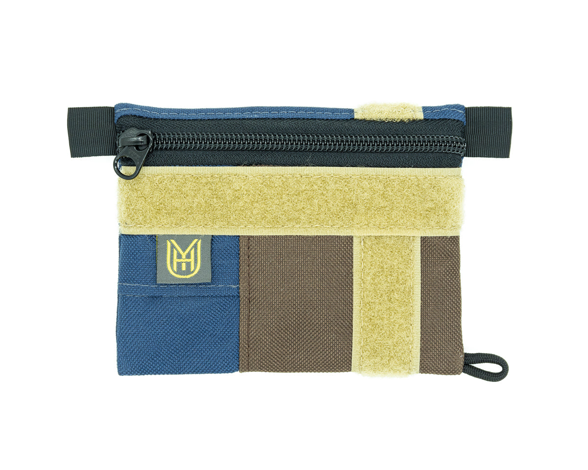 UYH - Navy & Brown "64" AirTag Pouch w/Velcro