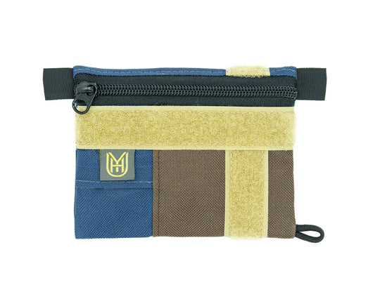 UYH - Navy & Brown "64" AirTag Pouch w/Velcro