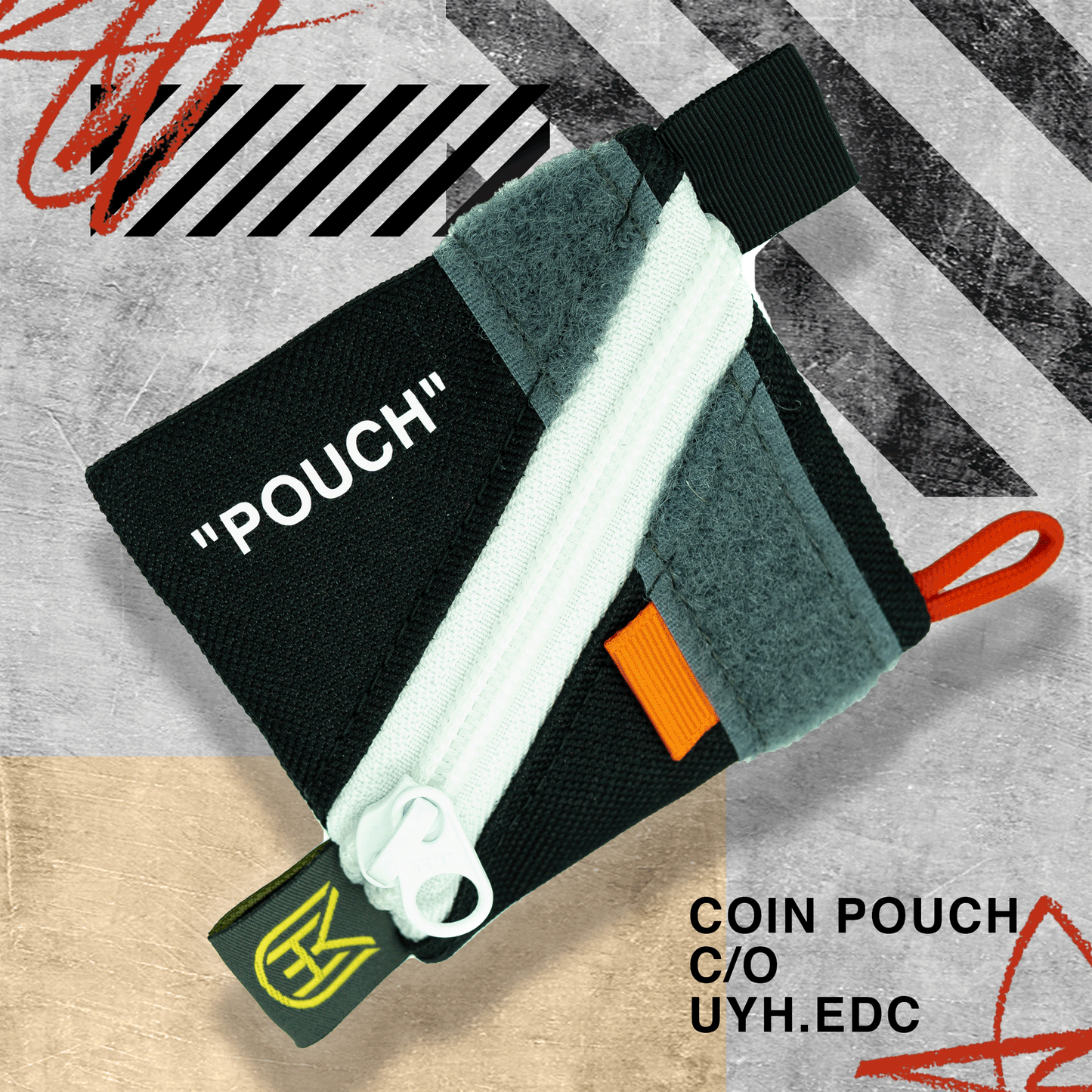 UYH - OFF WHITE Coin Pouch w/Velcro